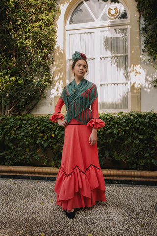 Traje flamenca "teen" Coral