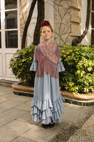 Traje flamenca Añil